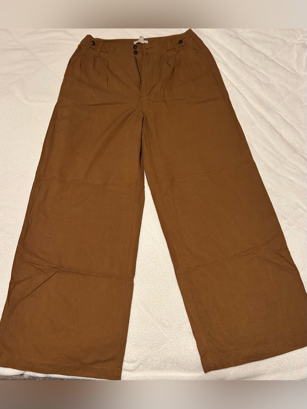 Madewell The Harlow Wide-Leg Pants in Chesnut Brown -size 8
